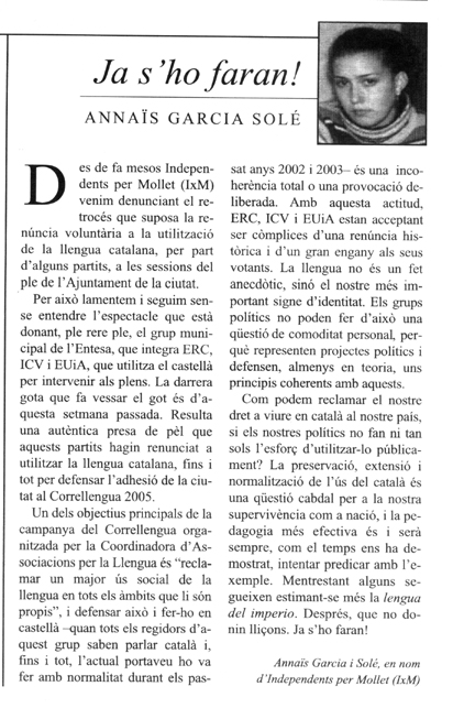 Article Ja s'ho faran